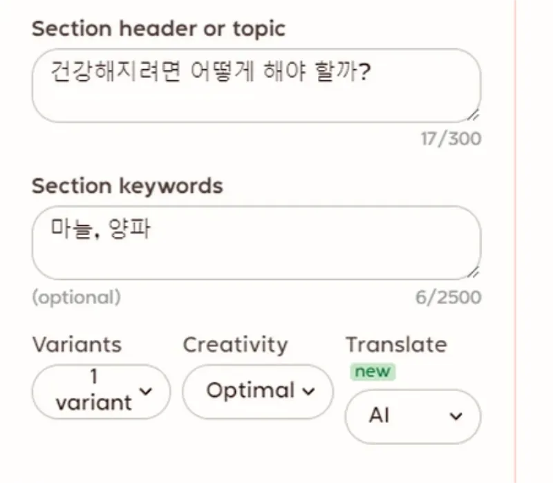 글쓰기 작성 AI Rytr 사용법-4