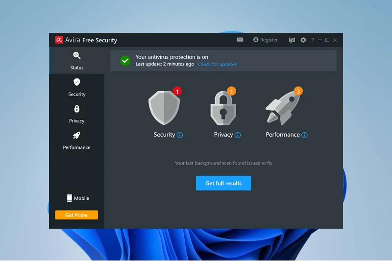 Avira 개인정보 추적 방지