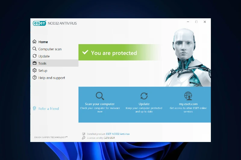 ESET NOD32 실시간 악성코드 감지