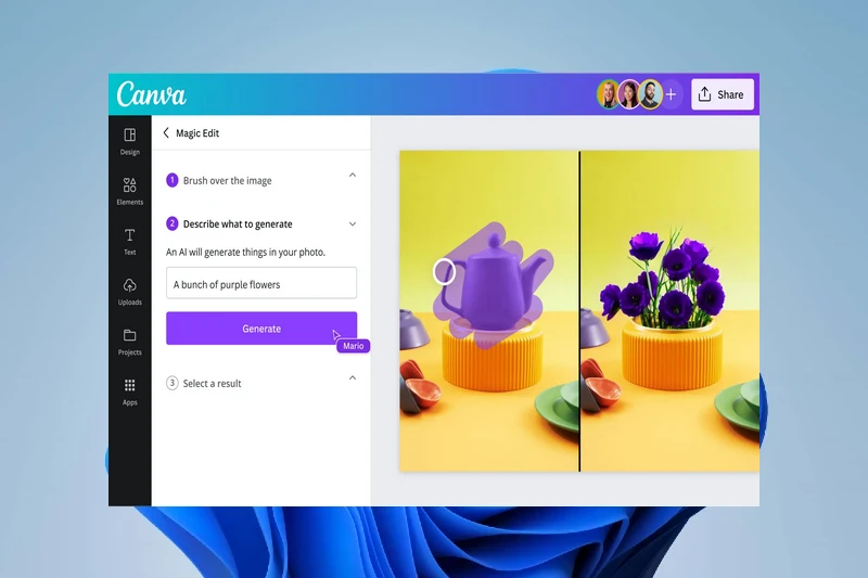 Canva AI 이미지 특정 부분 편집