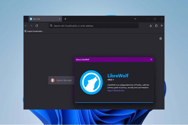 LibreWolf 브라우저 간결한 UI