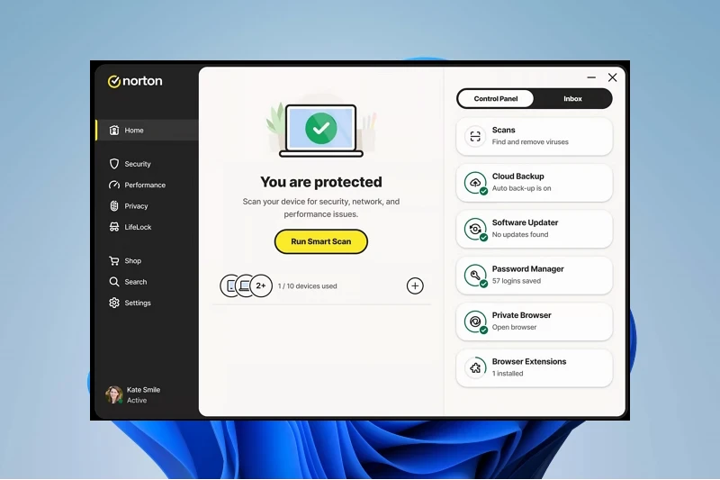 Norton 직관적인 인터페이스 제공