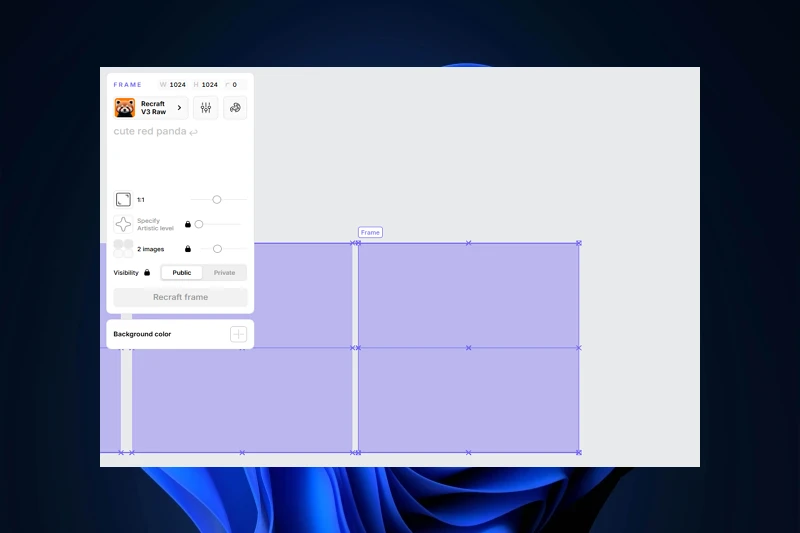 Recraft 디자인 친화적 인터페이스