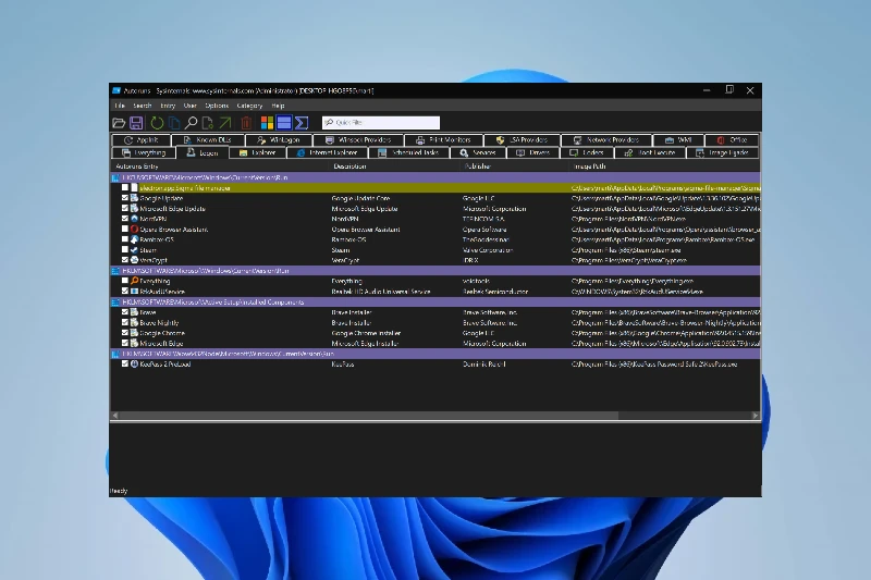 Autoruns 항목 비활성화 및 삭제
