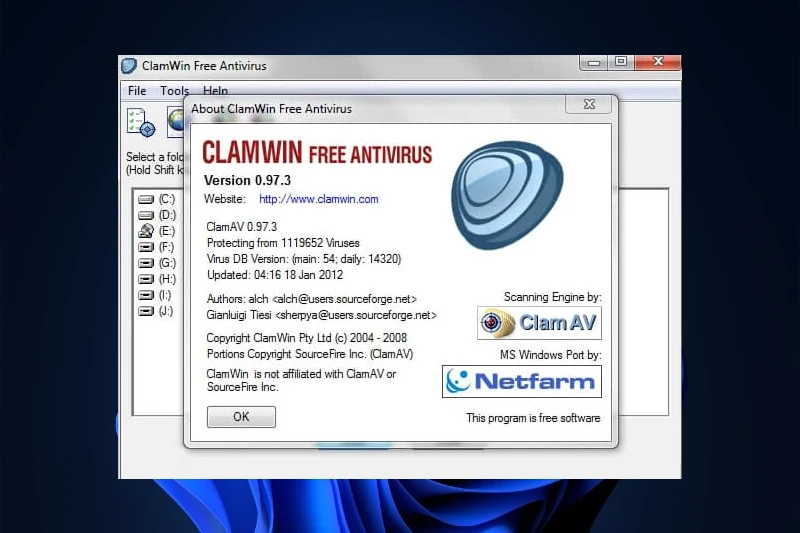 ClamWin Antivirus 강력한 기능의 수동 검사