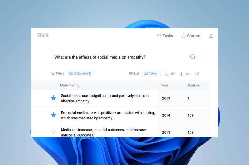 Elicit AI 질문 기반 논문 검색