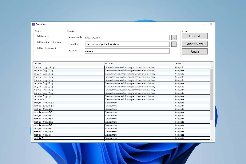 ExtractNow 여러 파일 일괄 압축 해제