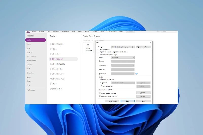 Foxit PDF Editor 문서 스캔 및 OCR