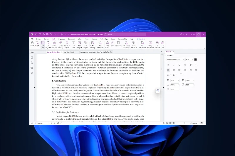 Foxit PDF Editor 정밀한 PDF 편집
