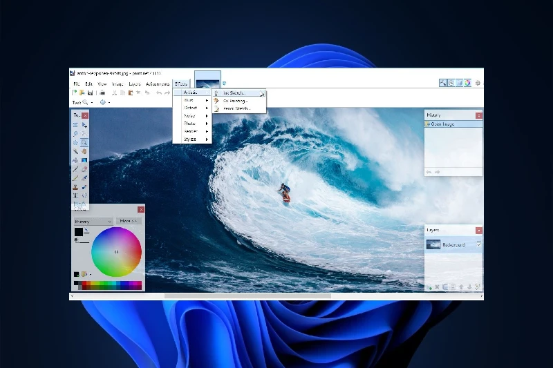 Paint.NET 풍부한 필터 및 효과
