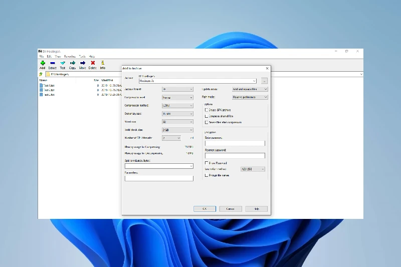 7Zip 안정적인 분할 압축