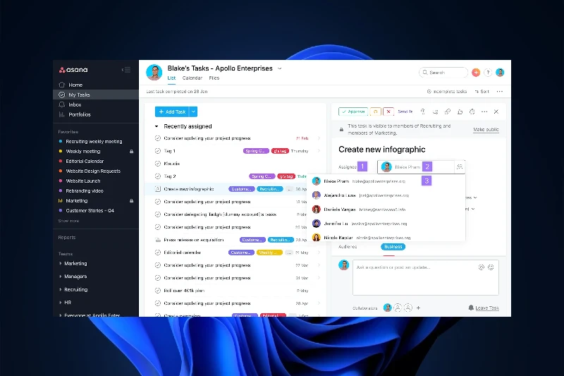 Asana 복잡한 작업 구조 관리