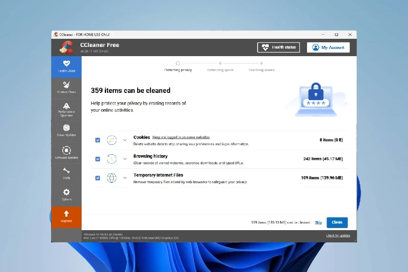CCleaner 자동 시스템 정리