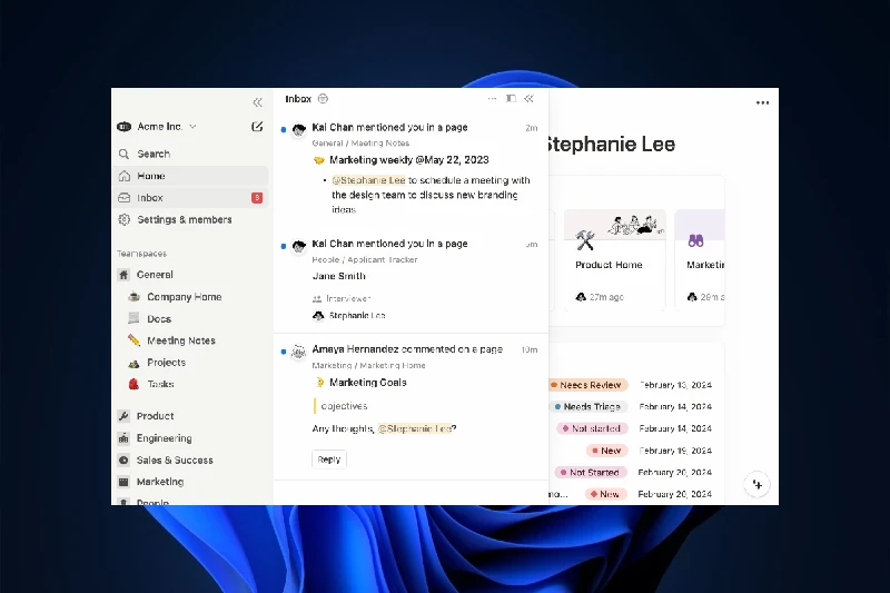 노션 실시간 협업 및 피드백
