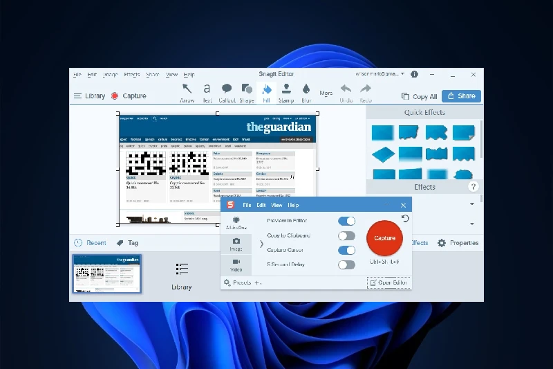 Snagit GIF 및 짧은 클립 제작
