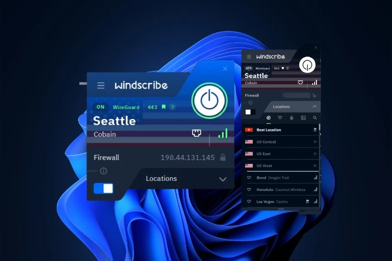 Windscribe VPN 안정적인 전 세계 서버 연결
