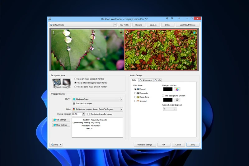 DisplayFusion 멀티 모니터 작업 표시줄