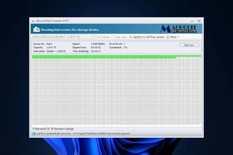 Macrorit Disk Scanner 고속 검사 엔진