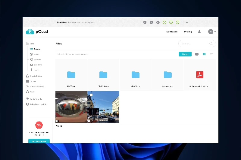 pCloud 10GB 무료 용량 제공