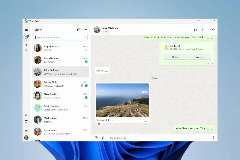 WhatsApp 실시간 메시지 전송