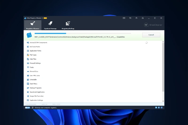 Wise Registry Cleaner 시스템 성능 대폭 향상