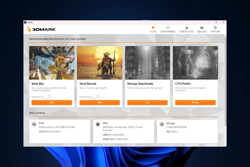 3DMark 최신 게이밍 그래픽 카드 벤치마크