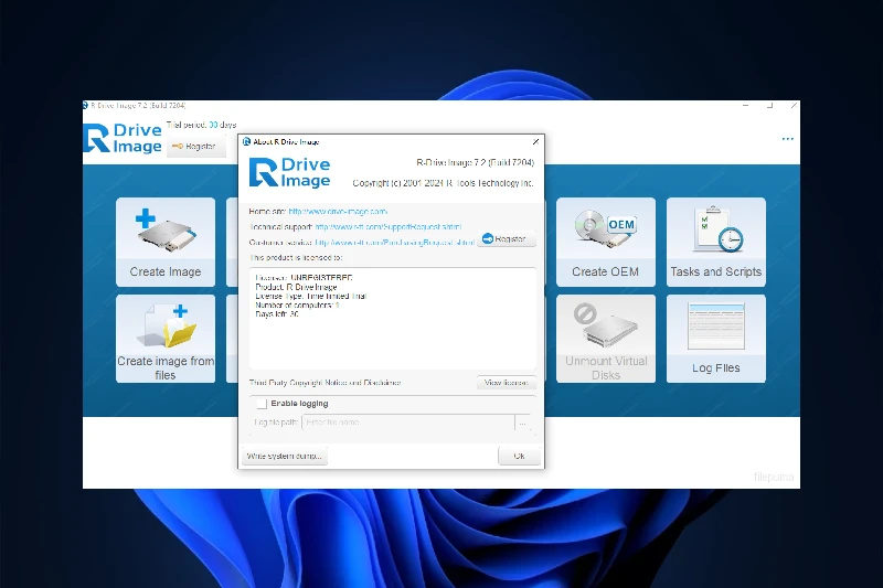 R-Drive Image 전체 디스크 및 파티션 이미지 생성