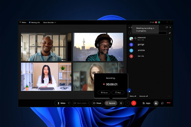 웹엑스 회의 녹화 및 AI 요약 기능