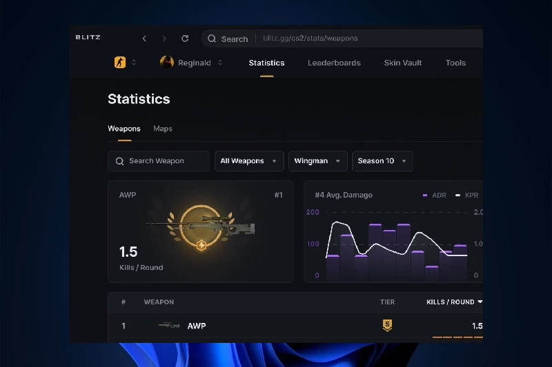 블리츠.GG 매치 히스토리 및 통계