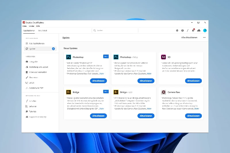 크리에이티브 클라우드 통합 설치 및 업데이트 관리