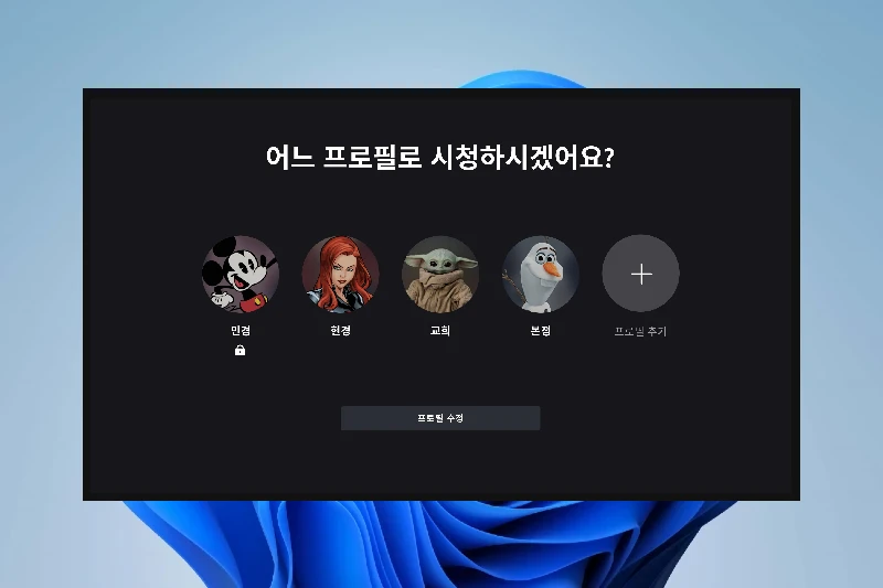디즈니 플러스 개인 맞춤형 프로필