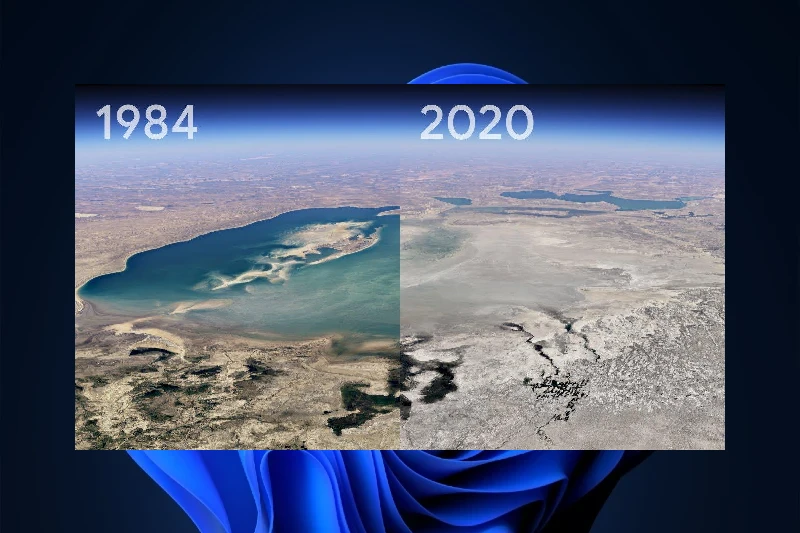 구글 어스 타임라인 형식 이미지 비교