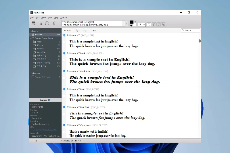 넥서스폰트 효율적인 폰트 전체 관리