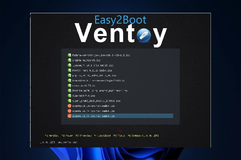 Ventoy 넓은 이미지 포맷 호환성