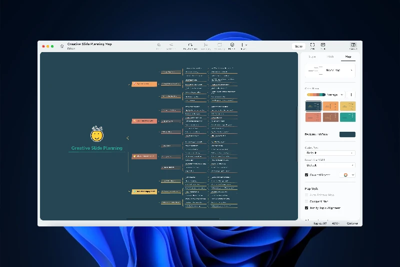 XMind 프레젠테이션 모드