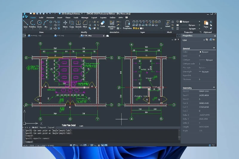 ZWCAD 스마트 도면 비교 기능