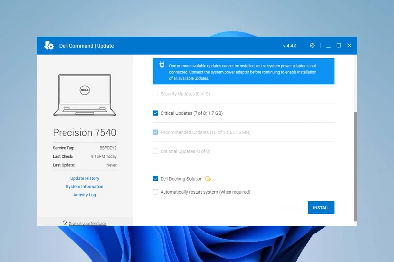 델 드라이버 자동 시스템 인식