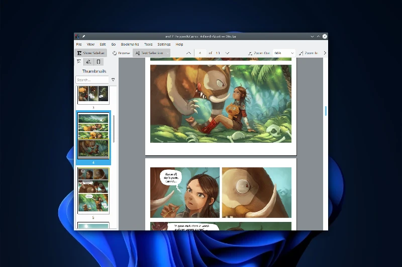 Okular 이미지 및 만화 파일 열람
