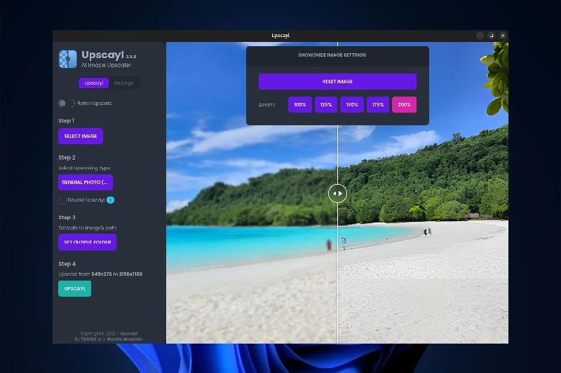 Upscayl 더블 업스케일 옵션