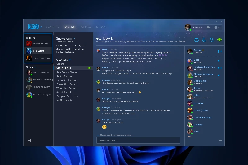 배틀넷 통합 친구 목록 관리 및 채팅