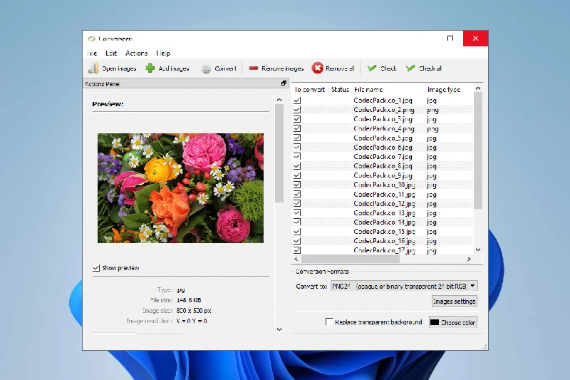 Converseen 대량 이미지 포맷 변환