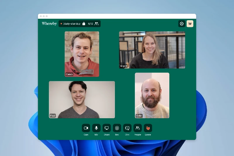 Whereby 링크 기반 회의 시작