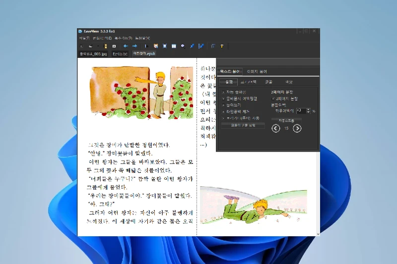이지뷰어 다양한 텍스트 포맷 지원