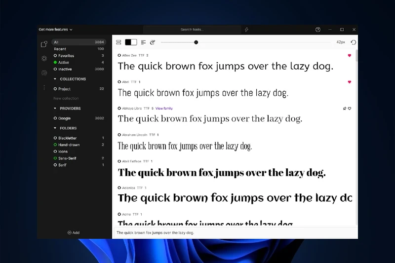 FontBase 폰트 컬렉션 관리