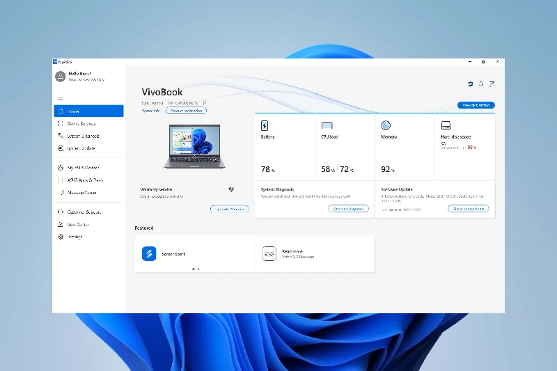 MyASUS 장치 및 시스템 자동 진단