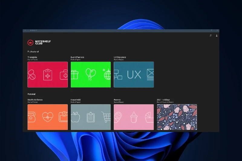 노트쉘프 다양한 노트 템플릿
