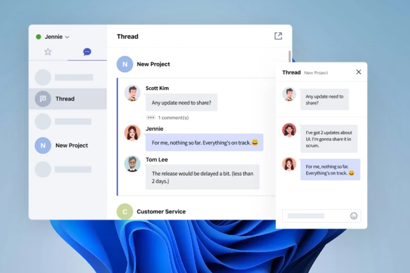 두레이 메신저 실시간 인라인 자동 번역