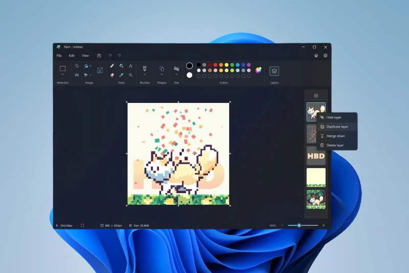 그림판 레이어 기능 (Windows 11 전용)