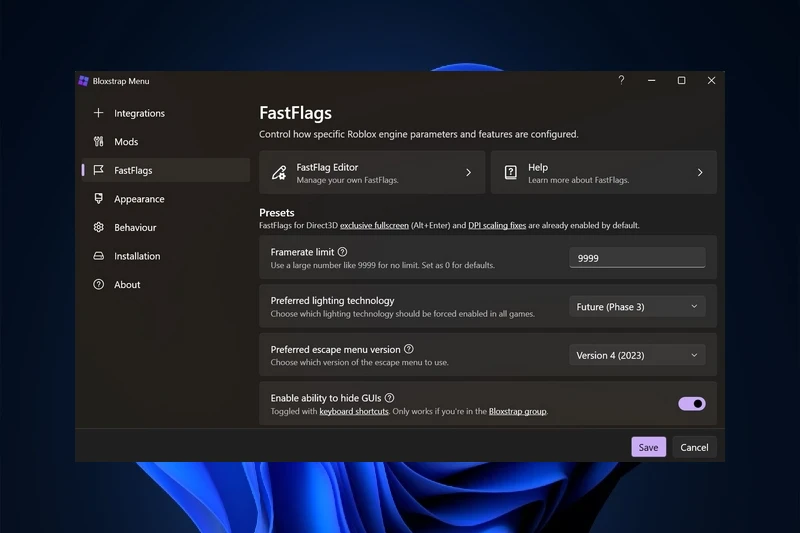 블록스트랩 빠른 게임 실행