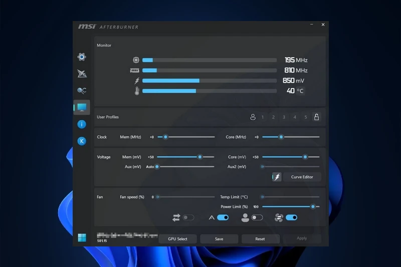 MSI 애프터버너 벤치마크 및 화면 캡처